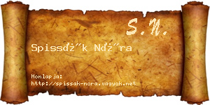 Spissák Nóra névjegykártya