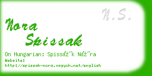 nora spissak business card